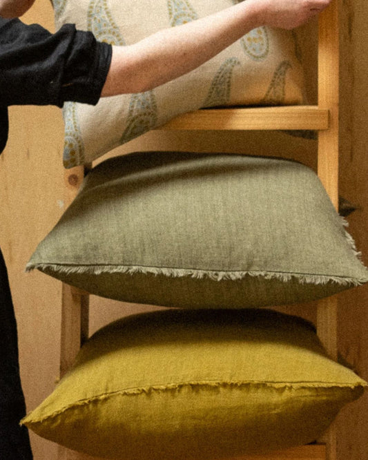 LINA LINEN 24x24 PILLOW - CUMIN