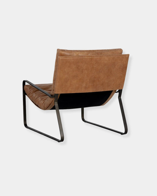 ZANCOR LOUNGE CHAIR - TAN AND GUNMETAL