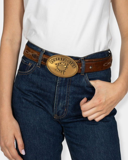 ALBERTA GIRL BELT BUCKLE - GOLD | Stonewaters