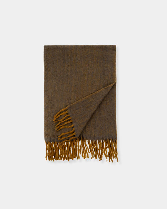 OSLOW WOOL BLEND THROW - BROWN