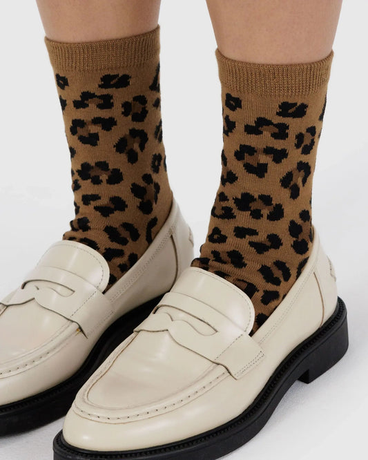 CREW SOCK - DARK LEOPARD