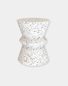 CONCRETE HOURGLASS SIDE TABLE - TERRAZZO