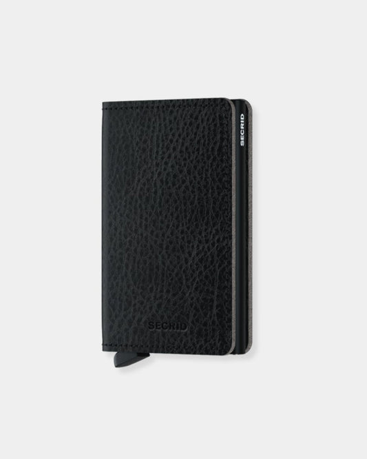 BLACK - VEG TANNED LEATHER SLIMWALLET | Stonewaters