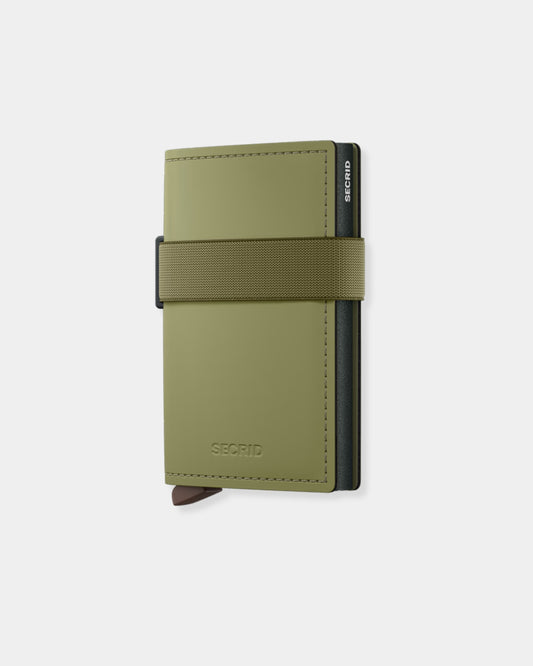 LEAF KHAKI LEATHER MATTE - BANDWALLET