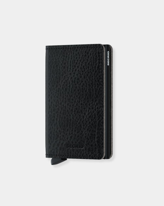 BLACK - VEG TANNED LEATHER SLIMWALLET