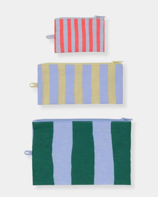 FLAT POUCH - PAINTED STRIPE - L