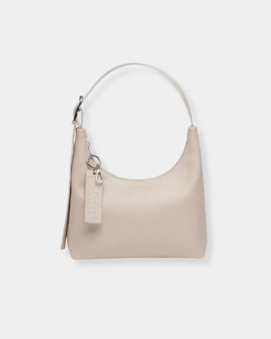 MINI RECYCLED LEATHER SHOULDER BAG - STONE