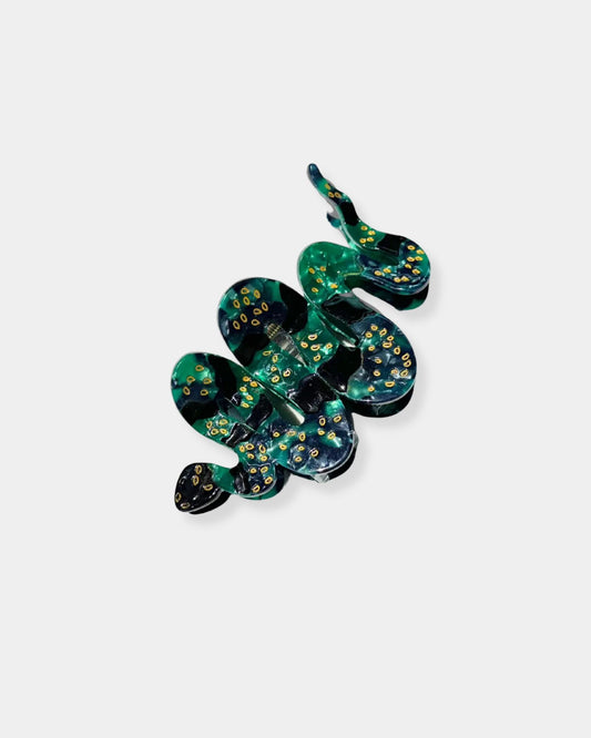 GREEN SNAKE - CLAW HAIR CLIP
