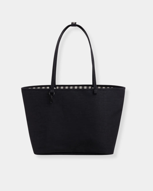 LARGE NYLON REVERSIBLE TOTE - BLACK MIX
