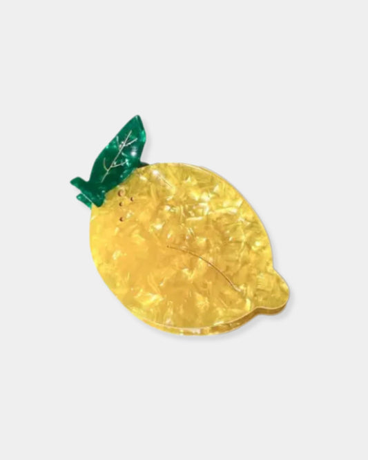 HAND-PAINTED LEMON FRUIT CLAW CLIP