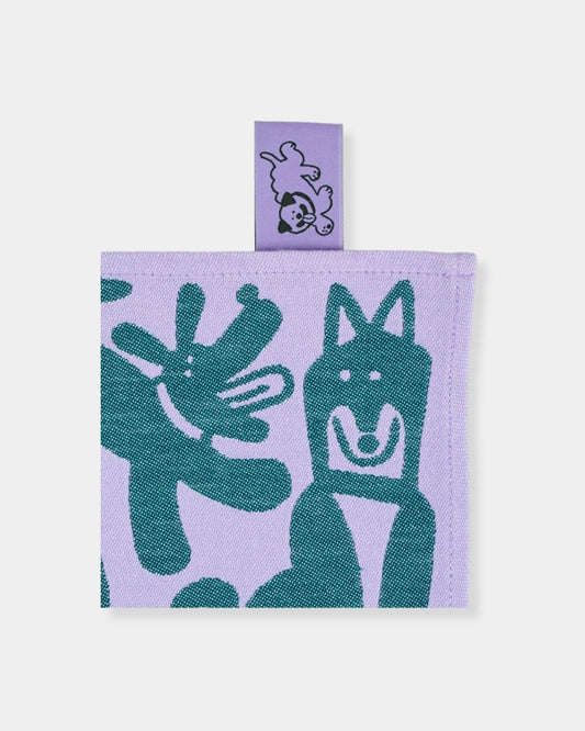 DOGS DAY OUT GREEN / LILAC - COTTON TEA TOWEL | Stonewaters