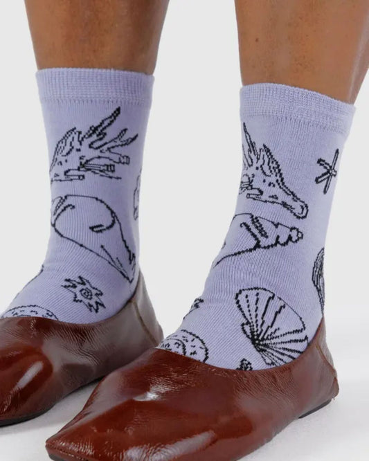 CREW SOCK - LIGHT BLUE SHELLS