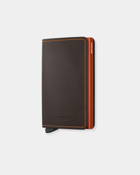 SLIMWALLET - MATTE TRUFFLE & ORANGE