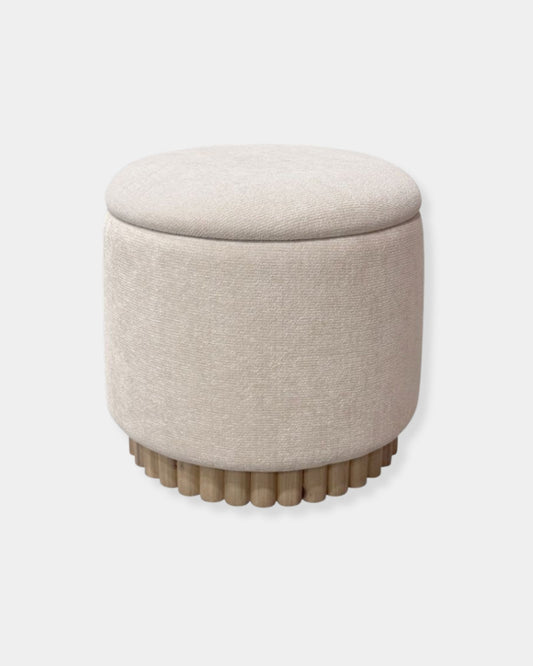SADIE STORAGE OTTOMAN - OAT & NATURAL