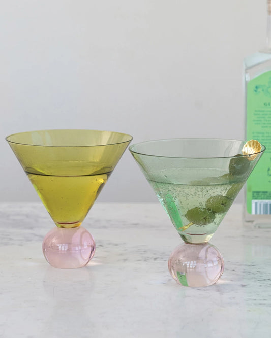 GREEN & PINK - TWO-TONE MARTINI GLASS