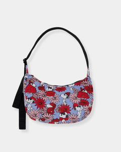 MEDIUM NYLON CRESCENT BAG - FLORAL SNOOPY