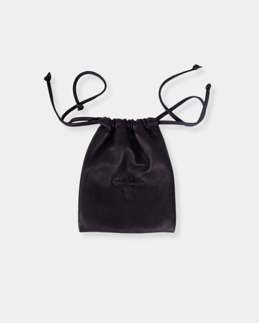 CINCH BAG - BLACK COWHIDE