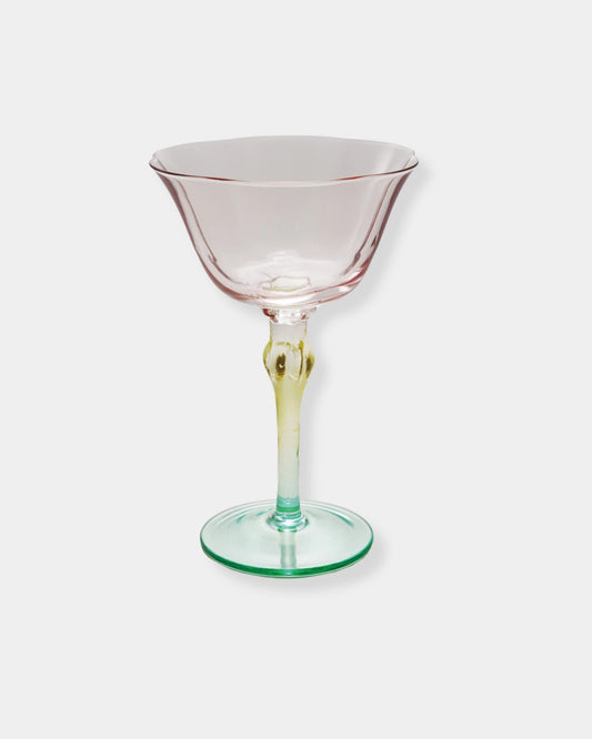 PINK STEMMED WINE GLASS