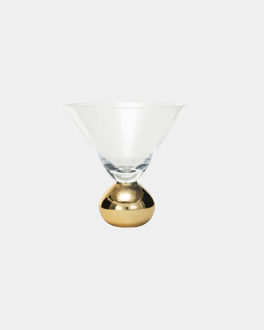 12oz GOLD BALL STEM MARTINI GLASS