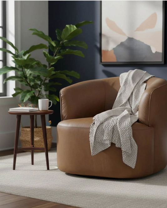 FIRESIDE SWIVEL CLUB CHAIR - ANTIQUE SIENNA | Stonewaters