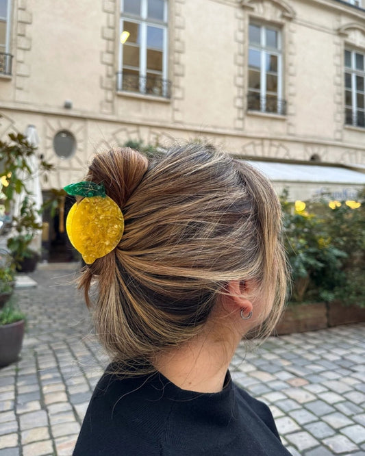 HAND-PAINTED LEMON FRUIT CLAW CLIP | Stonewaters