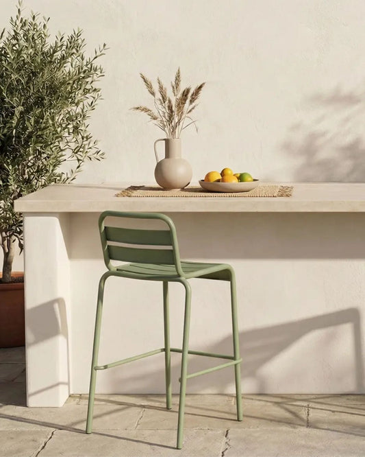 KADE OUTDOOR SET OF 2 BAR STOOL - GREEN | Stonewaters