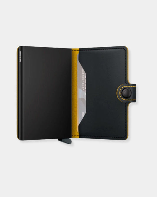 MINIWALLET - MATTE BLACK & OCHRE | Stonewaters