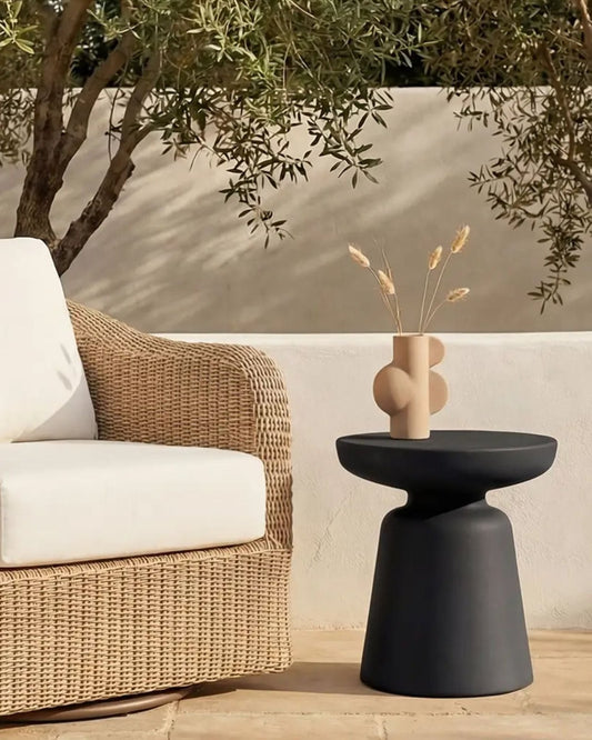 RUTH OUTDOOR SIDE TABLE - BLACK | Stonewaters