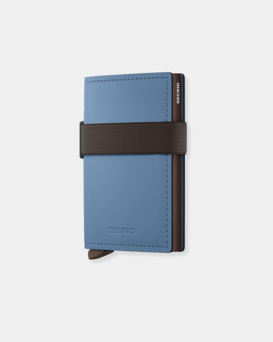 STEEL BLUE BROWN LEATHER MATTE - BANDWALLET | Stonewaters