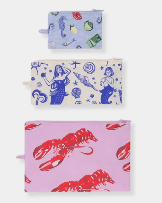 FLAT POUCH - SEA CREATURES - L