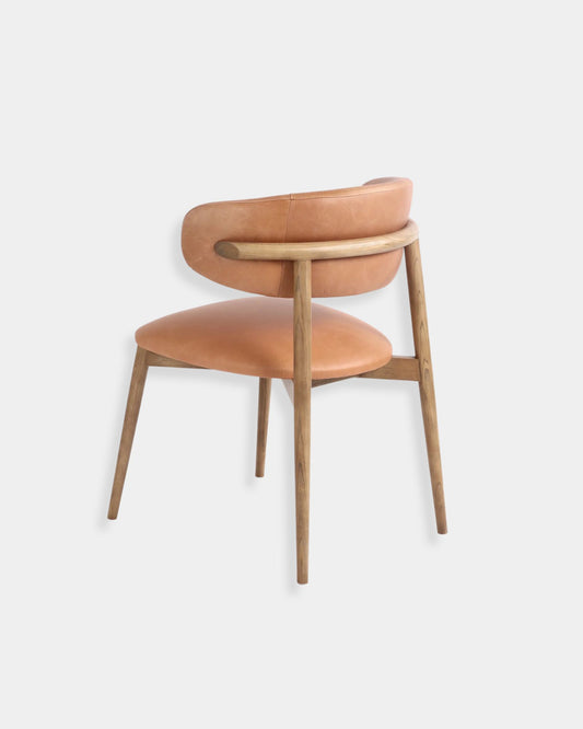 MILO LEATHER CHAIR - HAZELNUT