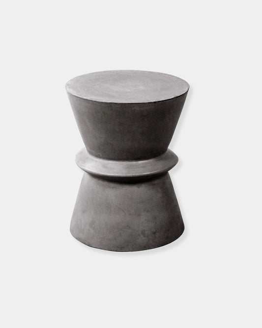 CONCRETE HOURGLASS SIDE TABLE - DARK GREY