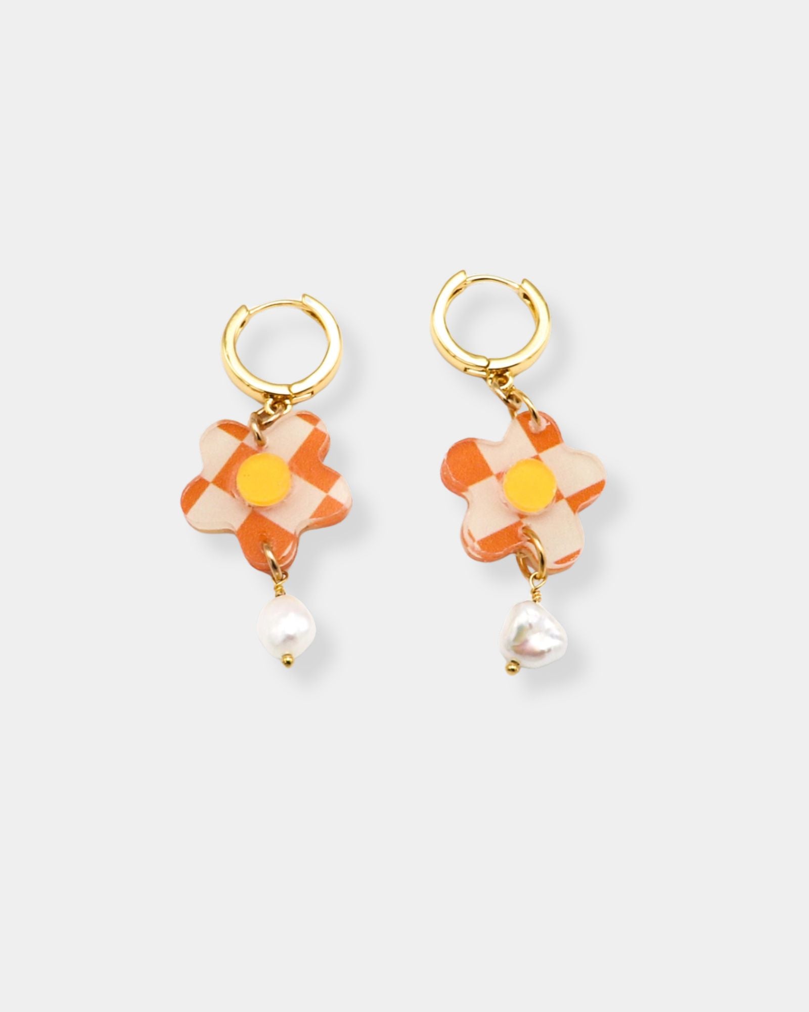 DAISY PEARL DROPS - ORANGE CHECKER