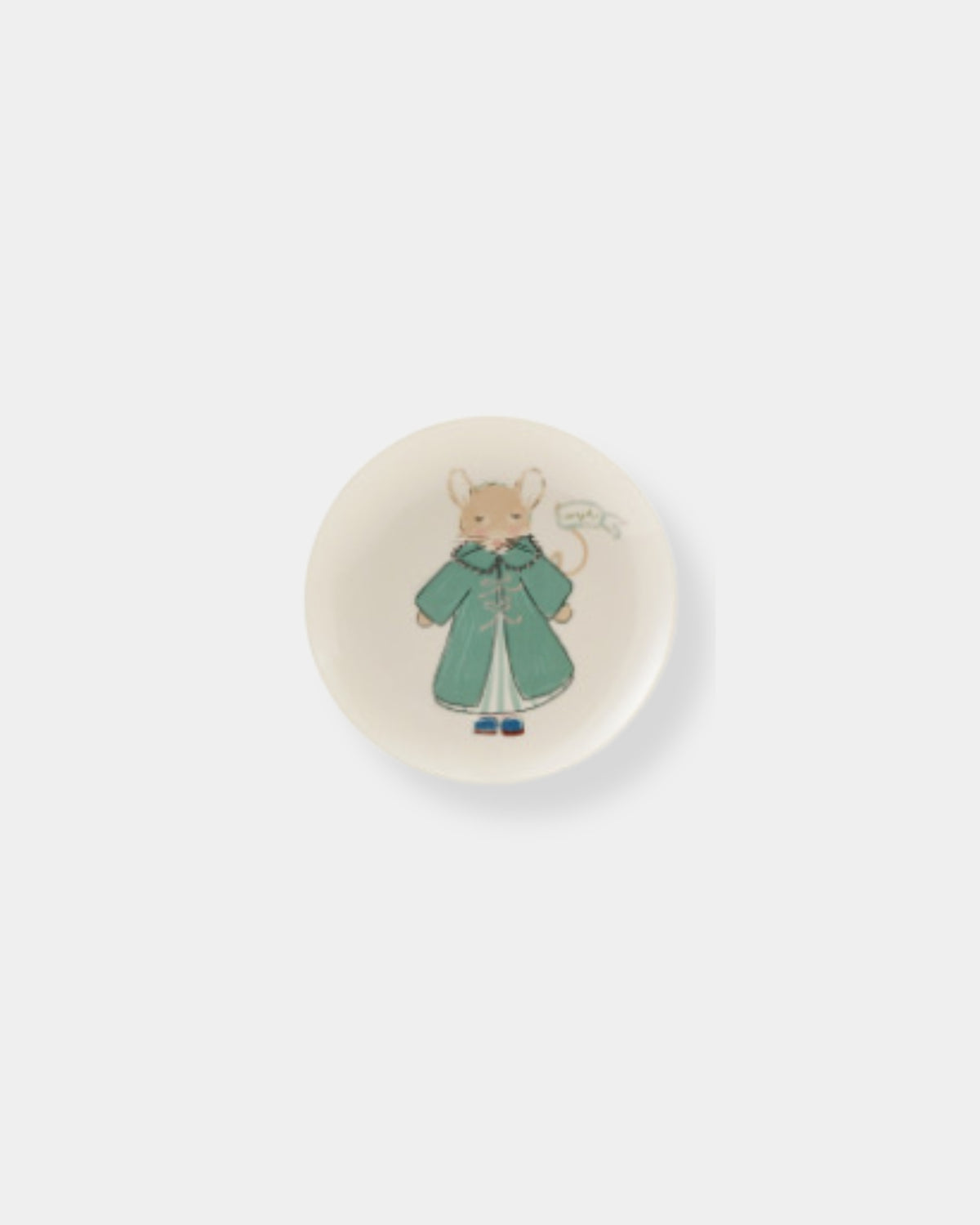 STONEWARE PLATE - MOUSE IN GREEN JACKET