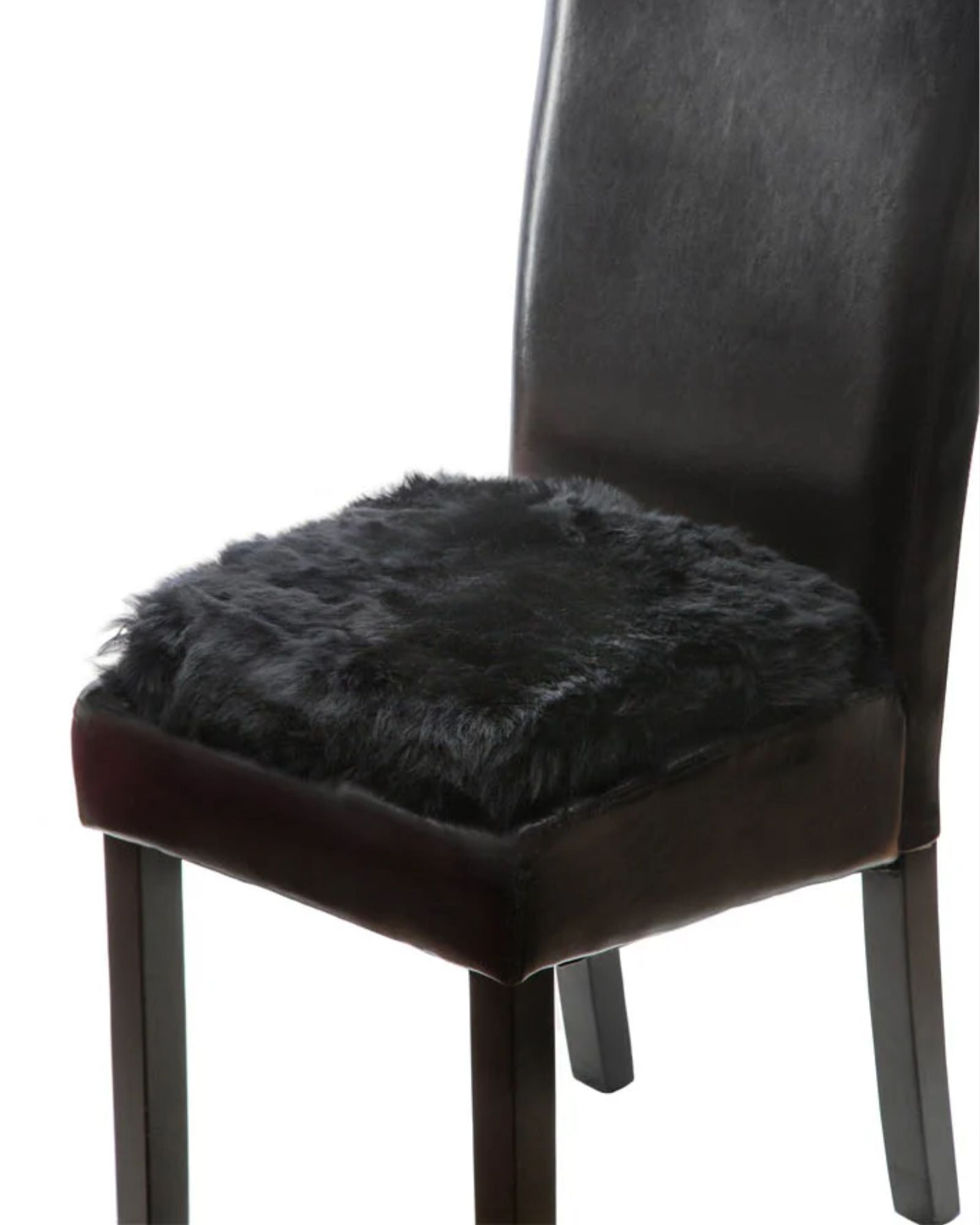 SHEEPSKIN CUSHION-BLACK