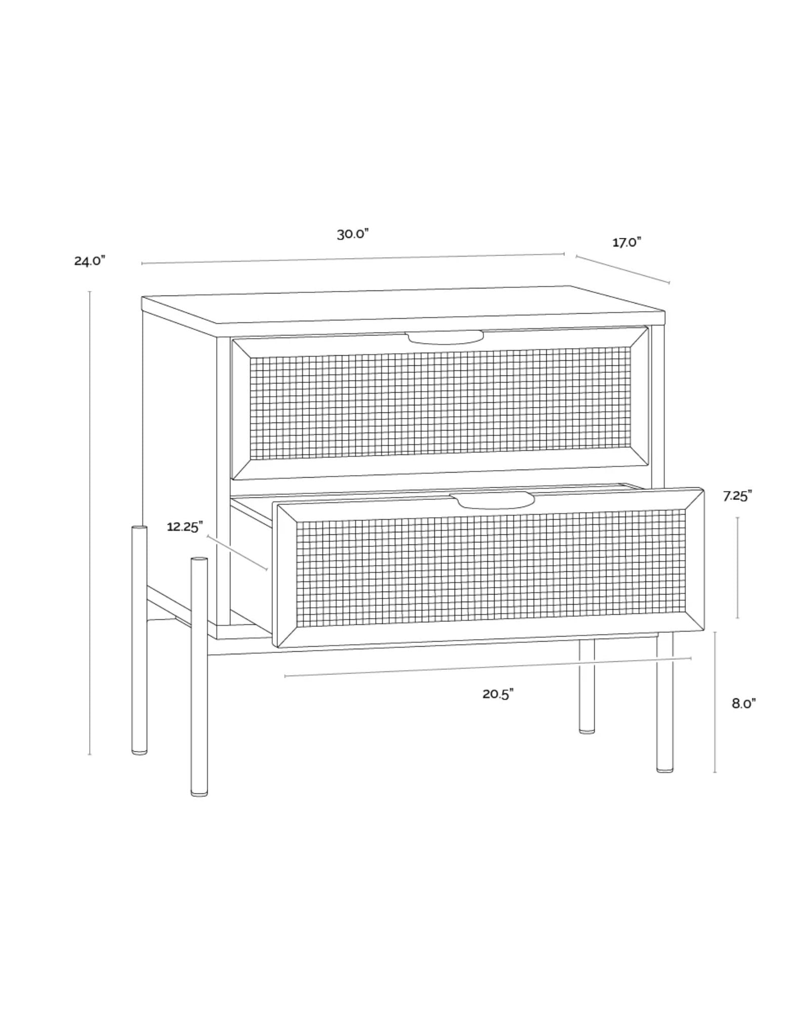 AVIDA 2-DRAWER NIGHTSTAND