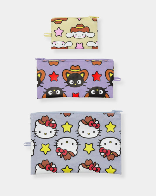FLAT POUCH SET - HELLO KITTY & FRIENDS WESTERN