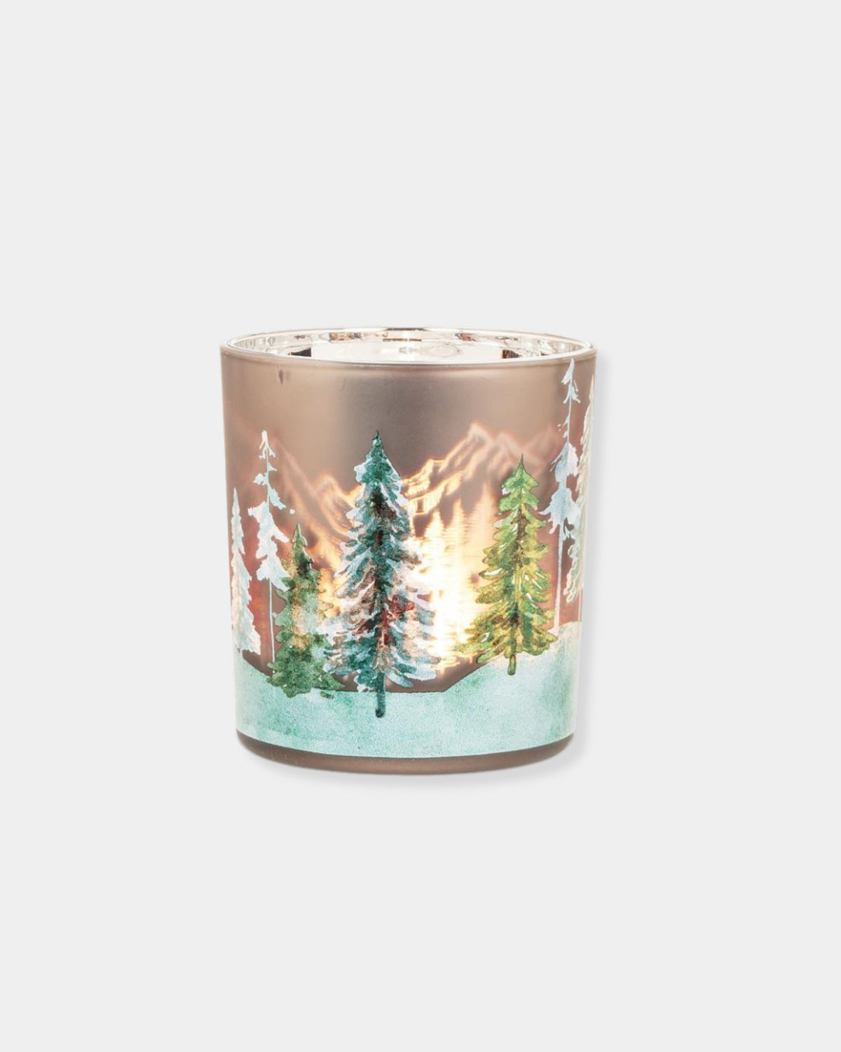 FROSTED TREE CANDLE HOLDER - SMALL