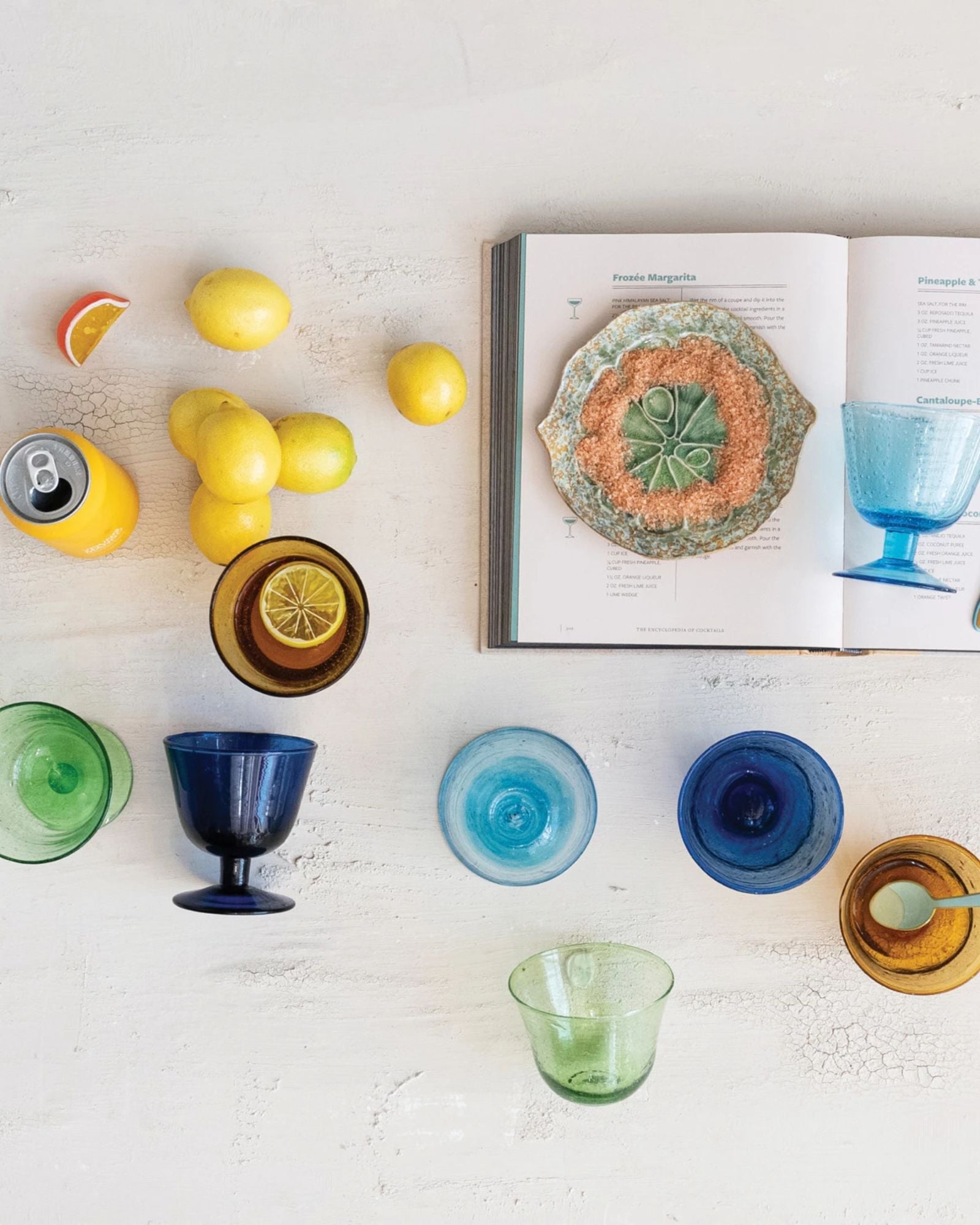 HANDBLOWN STEMMED DRINKING GLASS - LIGHT BLUE