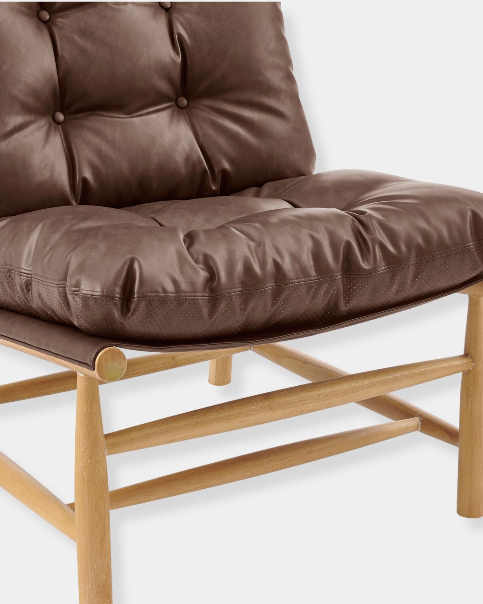 OSWALD TUFTED ACCENT CHAIR - CASA BROWN