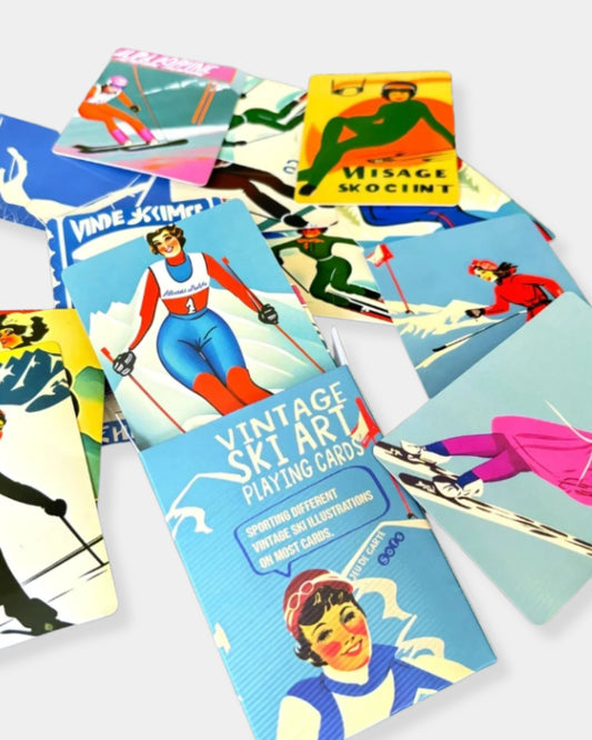 VINTAGE SKI ART PLAYING CARDS