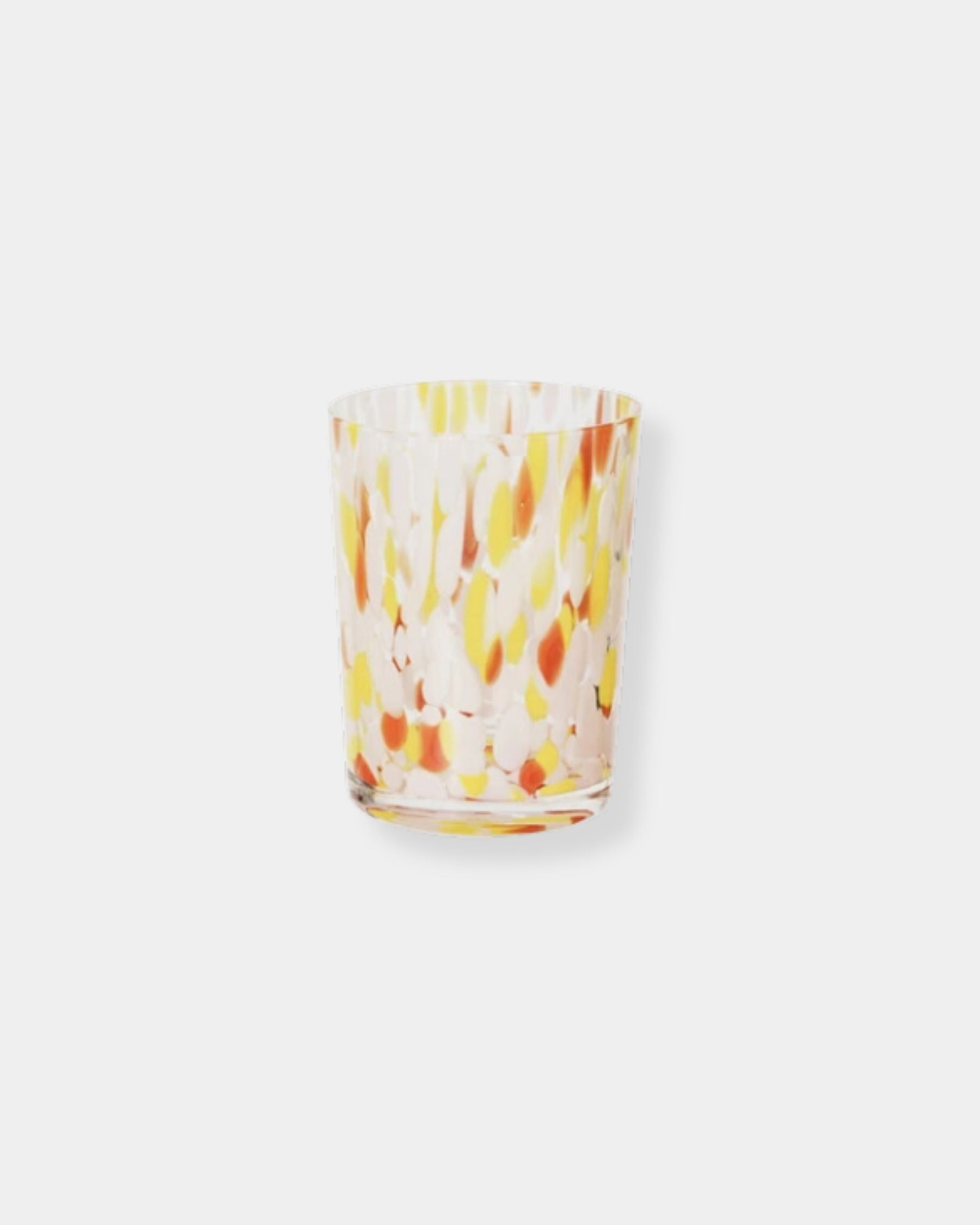 ORANGE CONFETTI DRINKING GLASS - 12oz