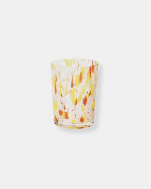 ORANGE CONFETTI DRINKING GLASS - 12oz