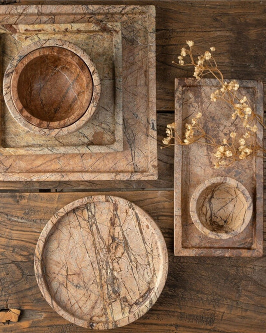 SMALL SQUARE RAINFOREST MARBLE TRAY