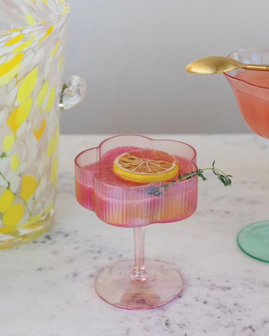 FLOWER SHAPED - STEMMED COUPE GLASS
