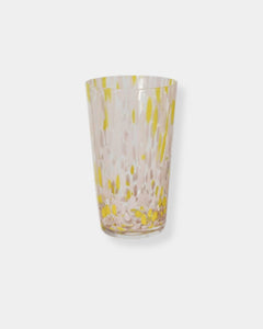 YELLOW CONFETTI DRINKING GLASS - 14oz