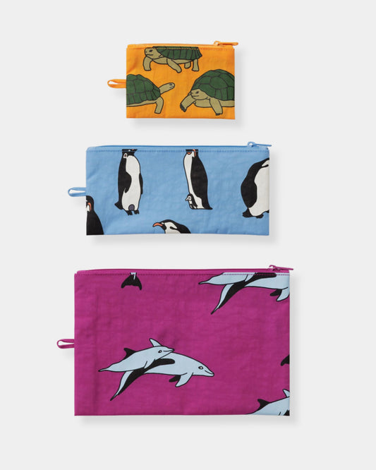 FLAT POUCH SET - VACATION ANIMALS