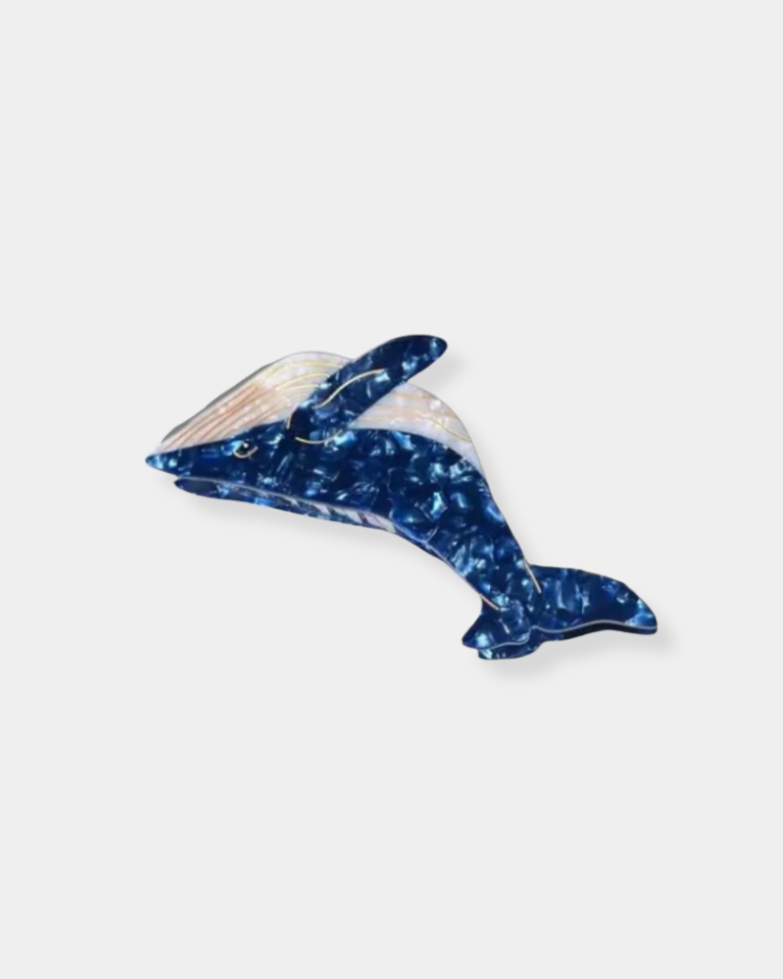 HAND-PAINTED BLUE WHALE HAIR CLAW CLIP
