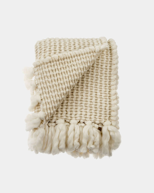 VERBIER CREAM CHUNKY THROW