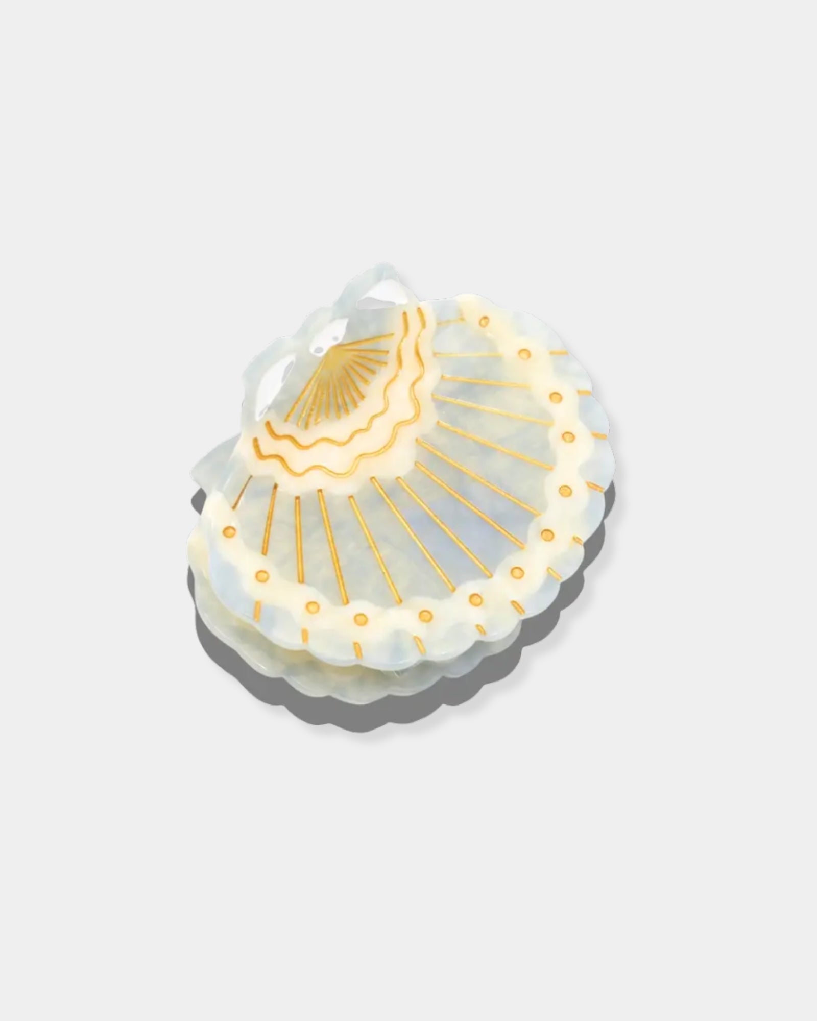 HAND-PAINTED SCALLOP SEASHELL - BLUE CLAW HAIR CLIP
